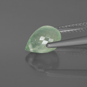 2,46 ctw natürlicher grüner Prehnit, Briolette, Transparent