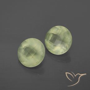 3.61 ct natürliche Graugrün Prehnit-Edelsteine, Runden, Transparent / Lichtdurchlässig