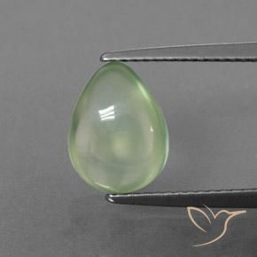 2.50ct Natürlicher Blasses Limettengrün Prehnit, Birnenform, Transparent
