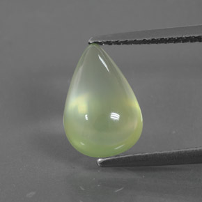 2,92 ctw natürlicher grüner Prehnit, Birnenform, Transparent