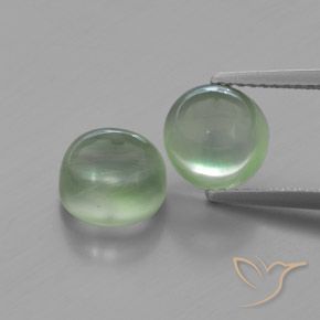 4.75ctw Natürlicher Hellgelb Grün Prehnit, Runden, Transparent