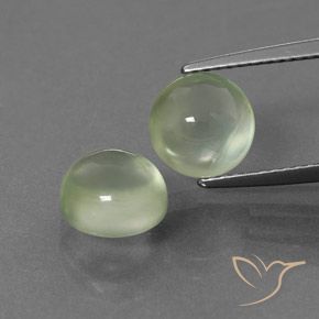 5.09ctw Natürlicher Blasses Grün Prehnit, Runden, Transparent