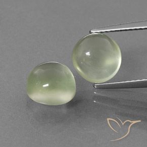 5.93ctw Natürlicher Graugrün Prehnit, Runden, Transparent