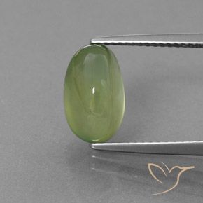 4.55ct Natürlicher limettengrün Prehnit, Oval, Transparent