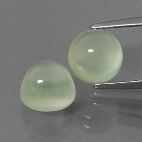 5,17 ct natürliche grüner Prehnit-Edelsteine, Rundschliff, Transparent