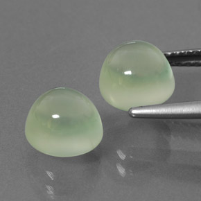 5,17 ct natürliche grüner Prehnit-Edelsteine, Rundschliff, Transparent