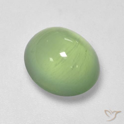 3.55ct Natürlicher gelblich-grün Prehnit, Oval, Transparent