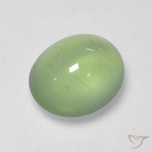 9,17 ctw natürlicher gelblich-grün Prehnit, Oval, Transparent