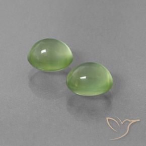 5.11 ct natürliche Mittelgrün Prehnit-Edelsteine, Oval, Transparent