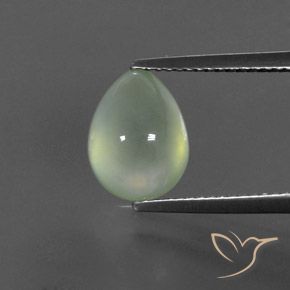3.28ct Natürlicher hellgrün Prehnit, Birnenform, Transparent