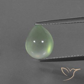 3.35ct Natürlicher Hellgelb Grün Prehnit, Birnenform, Transparent