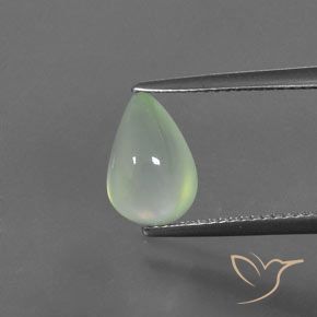 2.80ct Natürlicher Blasses Gelbgrün Prehnit, Birnenform, Transparent