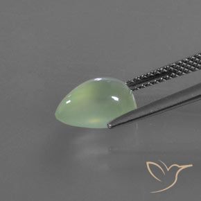 9,17 ctw natürlicher Blasses Gelbgrün Prehnit, Birnenform, Transparent
