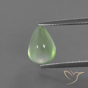 3.31ct Natürlicher Mittelgrün Prehnit, Birnenform, Transparent