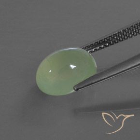 9,17 ctw natürlicher Blasses Limettengrün Prehnit, Oval, Transparent / Lichtdurchlässig