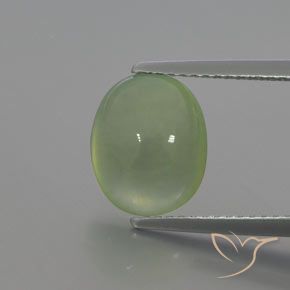 3.64ct Natürlicher Mittelgrün Prehnit, Oval, Transparent / Lichtdurchlässig