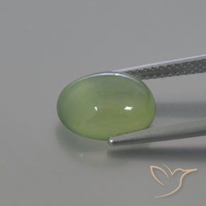 9,17 ctw natürlicher Mittelgrün Prehnit, Oval, Transparent / Lichtdurchlässig