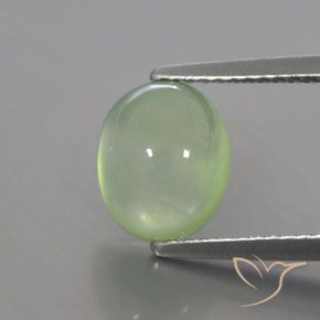 2.89ct Natürlicher Blasses Limettengrün Prehnit, Oval, Transparent / Lichtdurchlässig