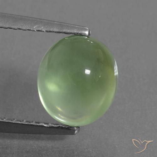 2.87ct Natürlicher limettengrün Prehnit, Oval, Transparent