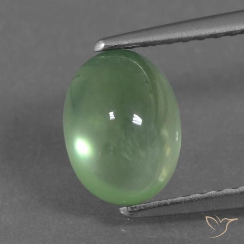 2.14ct Natürlicher Mittelgrün Prehnit, Oval, Transparent