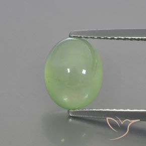 2.81ct Natürlicher Blasses Limettengrün Prehnit, Oval, Transparent / Lichtdurchlässig