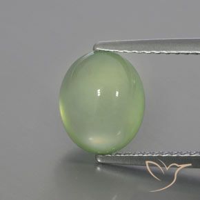 3.72ct Natürlicher Blasses Limettengrün Prehnit, Oval, Transparent / Lichtdurchlässig