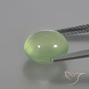 9,17 ctw natürlicher Blasses Limettengrün Prehnit, Oval, Transparent / Lichtdurchlässig