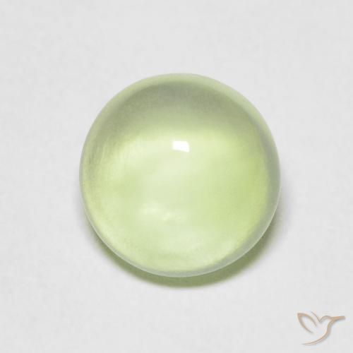 1.50ct Natürlicher Blasses Birnengrün Prehnit, Runden, Transparent