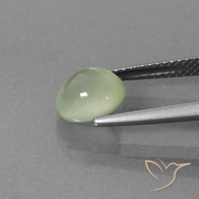 9,17 ctw natürlicher Blasses Grün Prehnit, Oval, Transparent / Lichtdurchlässig