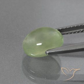 9,17 ctw natürlicher Blasses Grün Prehnit, Oval, Transparent