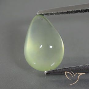 2.77ct Natürlicher Blasses Grün Prehnit, Birnenform, Transparent / Lichtdurchlässig
