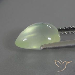 9,17 ctw natürlicher Blasses Grün Prehnit, Birnenform, Transparent / Lichtdurchlässig