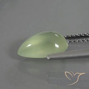 9,17 ctw natürlicher Blasses Grün Prehnit, Birnenform, Transparent / Lichtdurchlässig