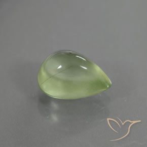9,17 ctw natürlicher Blasses Birnengrün Prehnit, Birnenform, Transparent / Lichtdurchlässig
