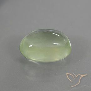 9,17 ctw natürlicher Blasses Birnengrün Prehnit, Oval, Transparent