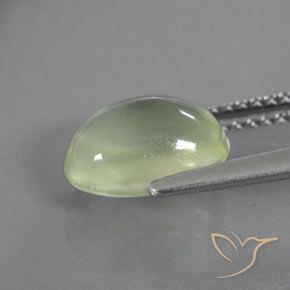9,17 ctw natürlicher Blasses Birnengrün Prehnit, Oval, Transparent
