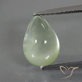 2.95ct Natürlicher hellgrün Prehnit, Birnenform, Transparent / Lichtdurchlässig