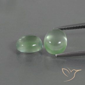 3.82ctw Natürlicher Warmes Grün Prehnit, Oval, Transparent