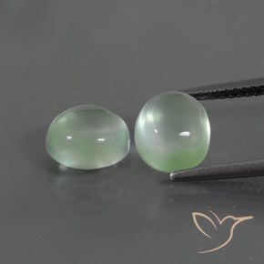 4.73ctw Natürlicher Sehr helles Grün Prehnit, Oval, Transparent