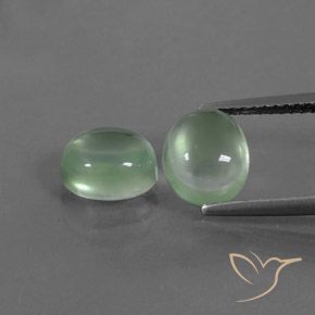 4.04ctw Natürlicher Warmes Grün Prehnit, Oval, Transparent