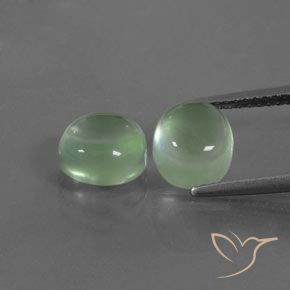 4.79ctw Natürlicher Warmes Grün Prehnit, Oval, Transparent