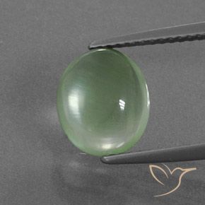 3.17ct Natürlicher Helles Birnengrün Prehnit, Oval, Transparent