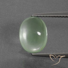 3.36ct Natürlicher hellgrün Prehnit, Oval, Transparent