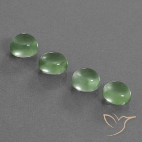 7.45ctw Natürlicher Warmes Grün Prehnit, Oval, Transparent