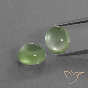 4.86ctw Natürlicher Blasses Limettengrün Prehnit, Oval, Transparent