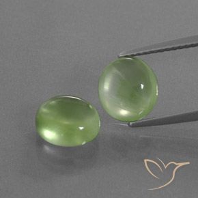 5.02ctw Natürlicher gelblich-grün Prehnit, Oval, Transparent