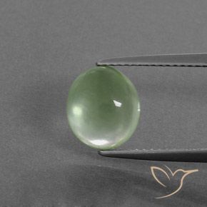 3.19ct Natürlicher Hellgelb Grün Prehnit, Oval, Transparent