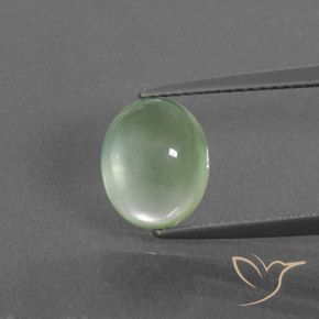3.22ct Natürlicher Hellgelb Grün Prehnit, Oval, Transparent