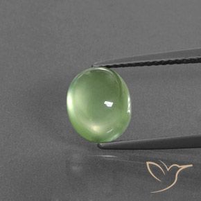 3.18ct Natürlicher Mittelgrün Prehnit, Oval, Transparent / Lichtdurchlässig