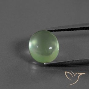 3.38ct Natürlicher gelblich-grün Prehnit, Oval, Transparent